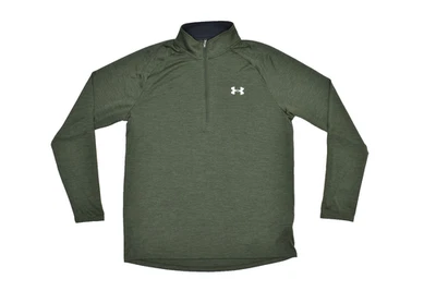Pullover Under Armour Para Hombre Atlético HeatGear 1/4 Cremallera Verde Bosque Talla L Foto 1 de 4