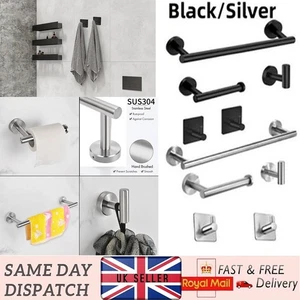 304 Wall Mounted Bathroom Hardware Set Towel Rack Toilet Paper Holder for Toilet - Picture 1 of 18