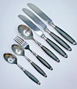 Cubiertos de acero inoxidable negro Hampton Bistro Silversmith 7 piezas cuchara tenedor repuesto - Imagen 1 de 8
