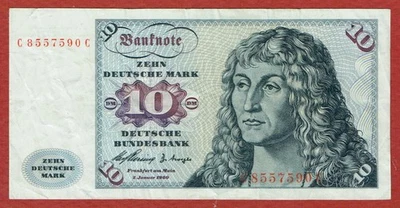 DEUTSCHE BUNDSBANK 2. 1. 1960 10 DM (PICK#19a) AVE VF Foto 1 de 2