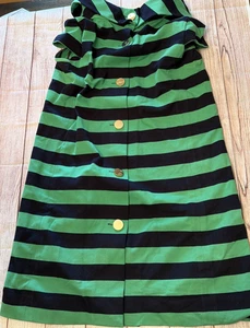 Vestido midi de cóctel Kate Spade New York para mujer talla 10 verde y negro a rayas - Imagen 1 de 5