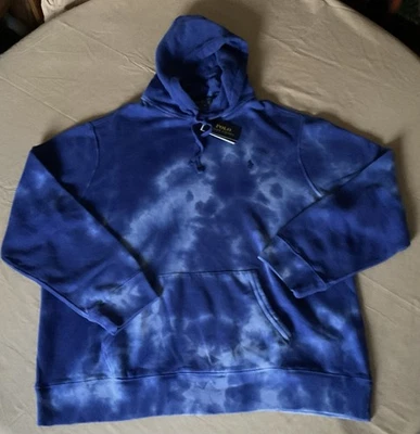 Limited Polo Ralph Lauren Azul Medianoche Blanco Tie Dye Algodón Polar Sudadera con Capucha XXL Foto 1 de 4
