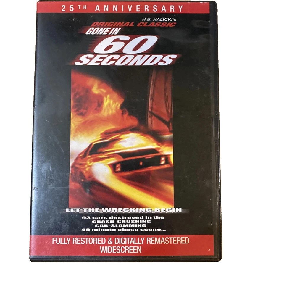 Gone In 60 Seconds (1974) (DVD, 2000) H.B. Halicki's Classic Restored Widescreen Foto 1 de 1