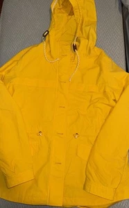 J.Crew Women's Jacket Size Small Yellow with Hood Drawstrings and Zip. - Picture 1 of 7