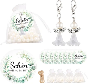 93er Set Dankeschön Geschenke Klein - Engel Schlüsselanhänger mit Organza - Bild 1 von 7