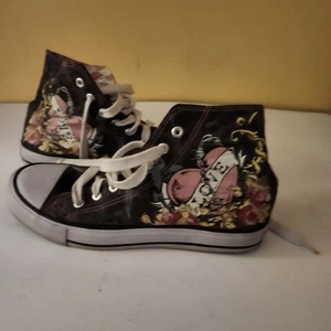 Zapatillas altas de lona Ed Hardy talla 8-1/2 Airwalk Love muy buen estado - Imagen 1 de 12