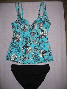 Olympia push Vario TANKINI mit Slip Gr 36 Cup D schwarz / aqua  NEU A5-053 - Bild 1 von 1
