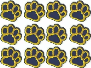 Blue Dog Paw Print Patch Embroidered Cut out Iron on Sew on (5/8") Lot of 12 - Picture 1 of 2
