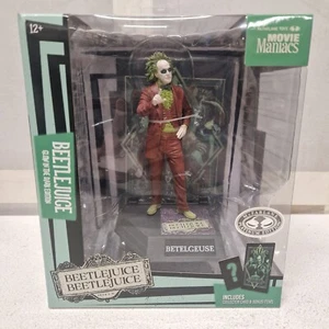 McFarlane Toys Movie Maniacs Beetlejuice Glow In The Dark Platinum 14073 New - Picture 1 of 3