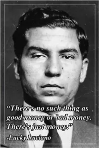 Póster de cita motivacional LUCKY LUCIANO American Mobster 12x18 - Imagen 1 de 2