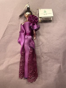 De Carlini Lady in Purple Lace Gown Christmas Ornament about 6.75"T Italy - Picture 1 of 5
