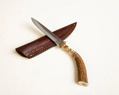 9.5" Stag Horn Handle Renaissance Re-enactor Feast Knife Hunting Fillet Sharp - Image 1 of 4