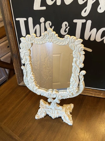 Vtg Emig Cast Iron  Dress Stand Mirror Shaving Vanity Shabby Chic Boho Victorian Cover