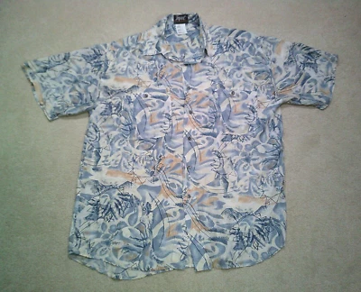Vintage Impact Silk Button Up Shirt Mens Medium 90s Abstract - Image 1 of 4