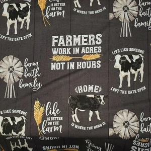 Homestead Life Farm Windmühle auf grau dem Hof x 43 Zoll Baumwolle Riley Blake  - Bild 1 von 2