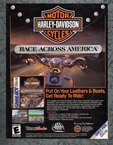 Harley-Davidson Motor Cycles Race Across America GBC 2000 Vintage Print Ad Art - Photo 1/1