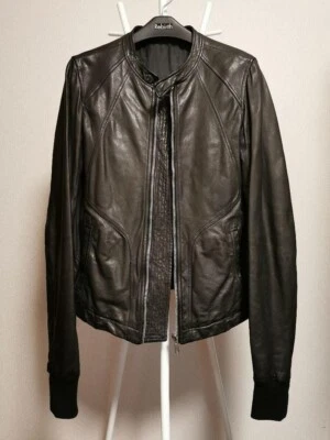 Rick Owens Lamb Leather Single Riders Blouson Jacket men USA S Black from JP - image 1 of 4