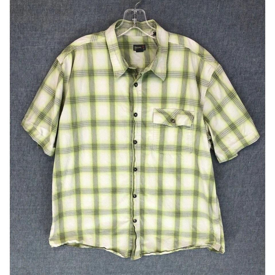 Royal Robbins Shirt XL Extra Large Button Up Short Sleeve Plaid Green Men's - Image 1 of 4