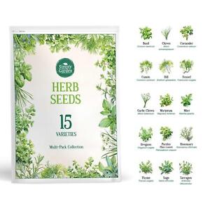Herb Seed Pack 15 Varieties Grow Your Own Plants  Mint Chives Basil Coriander