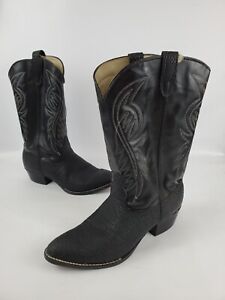 Bronco mens Black Cowboy Boots Style WM1950 Size 12EE Made In USA Vegan Leather