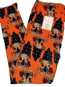 NEW LuLaRoe Tall & Curvy TC (12-18) Creepy Halloween Trick Or Treaters Leggings - Picture 1 of 6
