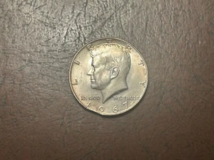 1967 Silver Kennedy Half Dollar Clipped Planchet Error - Picture 1 of 2