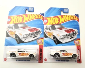 Hot Wheels "67 Ford Mustang Coupe White #121 121/250 - 2025 Then and Now -2PCS - Picture 1 of 2