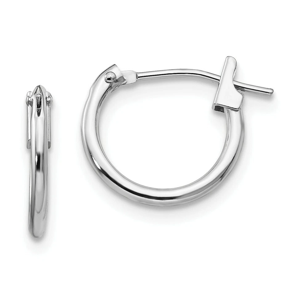 Goldia 14k White Gold Madi K 1.25mm Hoop Earrings