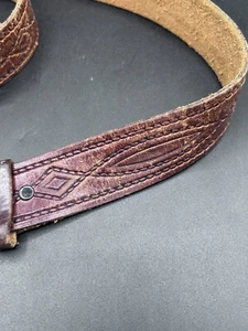 Herren Western Leder Gürtel Design Einzelne Krappe Silber Schnalle 1,5" W 35-40" L - Bild 1 von 14