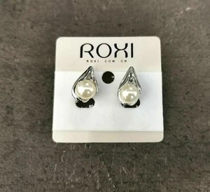 Orecchini Donna Ragazza Elegante con Perla Bianca e Placcato Argento Idea Regalo - Imagen 1 de 3