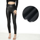 Womens Faux Leather Leggings Stretch High Waisted Pleather Pu Pants& Warm Pants