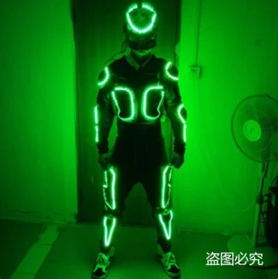 LED Robot Suit 7 Colors Light Rechargeable Mask Clothing Remote Control Costume - Image 1 of 4