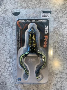 Savage Gear 3D 2 1/4” Frog Black And Yellow Ribbon Legs - Picture 1 of 1