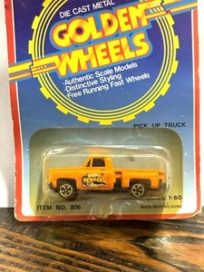 Golden Wheels Die Cast Metal Orange Pickup Truck No. 806 NEW/SEALED Free Ship - Picture 1 of 5