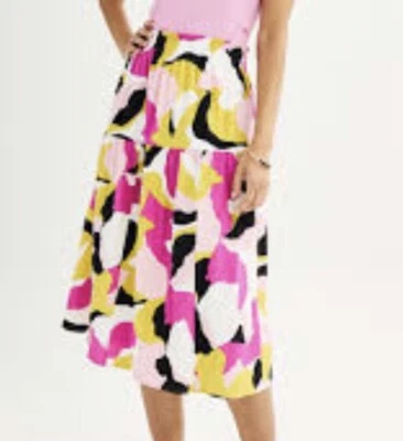 全新 Nine West 缩褶腰中裙 女式 尺寸 XXL 皱花瓣拉上 — 第 1/4 张图片