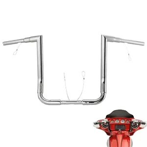 14" Handlebar Ape Hanger for 96-23 Harley Street Electra Glide Tri-Glide Chrome - Foto 1 di 7