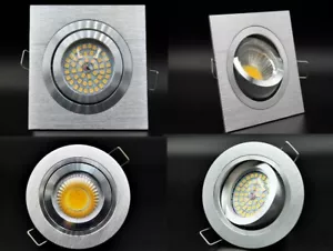 LED Einbaustrahler Alu rund & qadrat Einbauspots Dimmbar COB GU10 schwenkbar - Bild 1 von 8