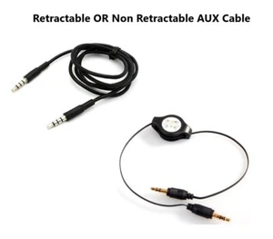 3.5 mm Aux Cable Auxiliary Retractable Male Audio Jack for Car PC Phone Black 1M - Picture 1 of 9