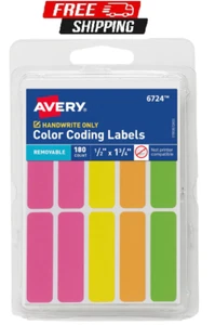 Avery Removable Color-Coding Labels, Handwrite 1/2" x 1-3/4" 180 Count - Picture 1 of 4