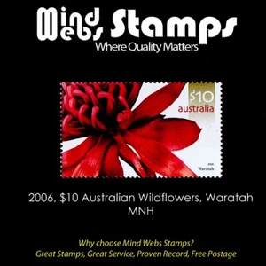 Australian Decimal Stamps $10 Australian Wildflower Definitive, (Waratah) MNH - Picture 1 of 2