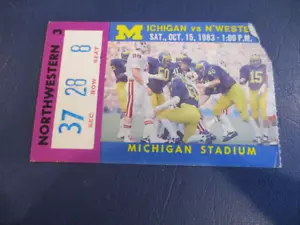 1983 University of Michigan vs Northwestern Football Ticket Stub - Bild 1 von 2