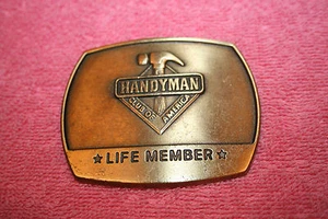 1996 Life Member Handyman Club of America Belt Buckle Gold-tone metal - Picture 1 of 3