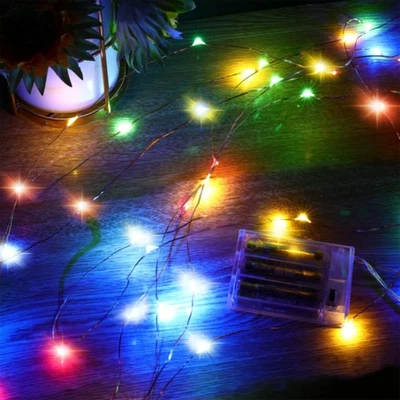 LED Fairy Lights Battery Operated 16FT Copper Wire Starry Multi Colored Decor - Image 1 of 4