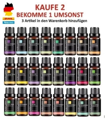 MAYJAM 10ml Ätherische Öle Naturreines Aroma für Diffuser Luftbefeuchter Massage
