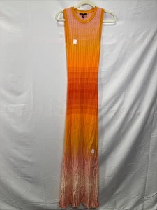 Maxi abito arancione Maje in maglia tie-dye taglia 36 con tessuto pull e foro - Foto 1 di 7