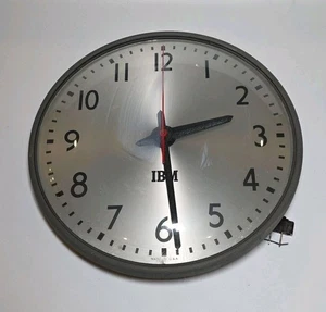 Vintage IBM Industrial School Clock 13" Glass Face Metal USA Silver - PARTS (#3) - Picture 1 of 4