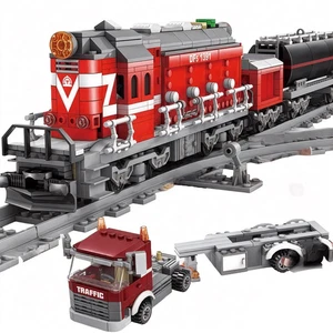 City Series Powered Red Diesel Cargo Train Building Bricks Set | General Jim's T - Picture 1 of 9
