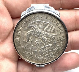 Vintage 1968 Mexiko 25 Pesos Silbermünze Anson Sterling Silber Geldklammer - Bild 1 von 9