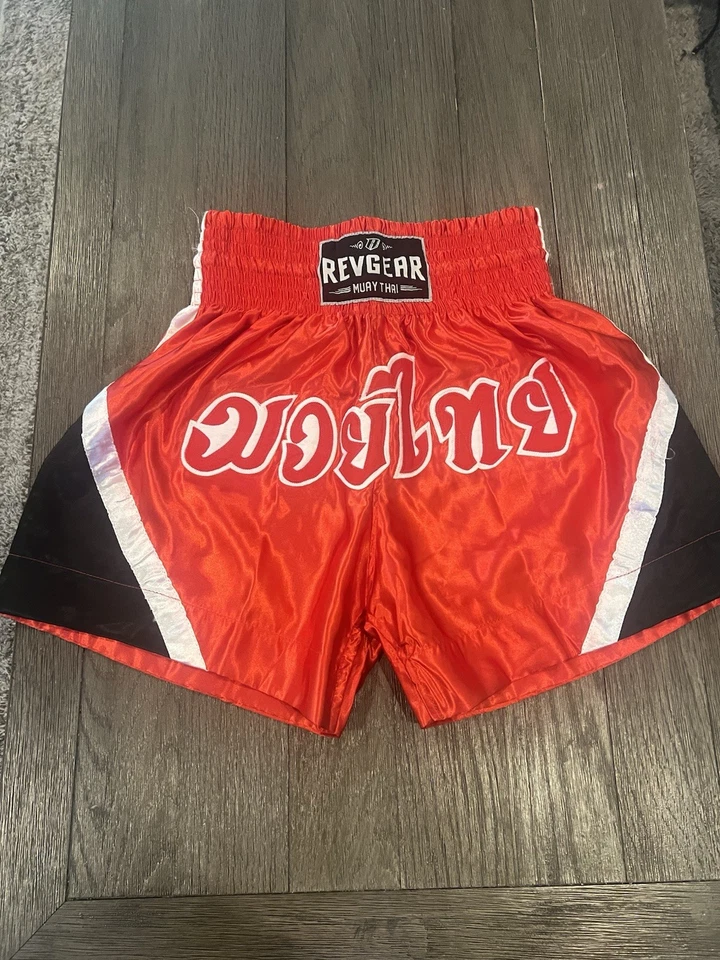 MMA Fight Team Shorts Mens Medium Revgear Martial Arts Muay Thai Red - Image 1 of 1