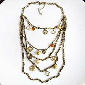 28" Lia Sophia Multi-Strand Statement Necklace Retro Wome Party Vacation Jewelry - Picture 1 of 5